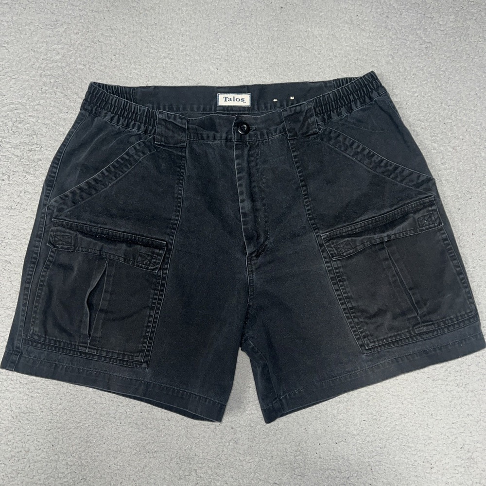VTG Talos Shorts Men's 38 x 5 Black Cargo Multi Pockets Utility Outdoor Y2k